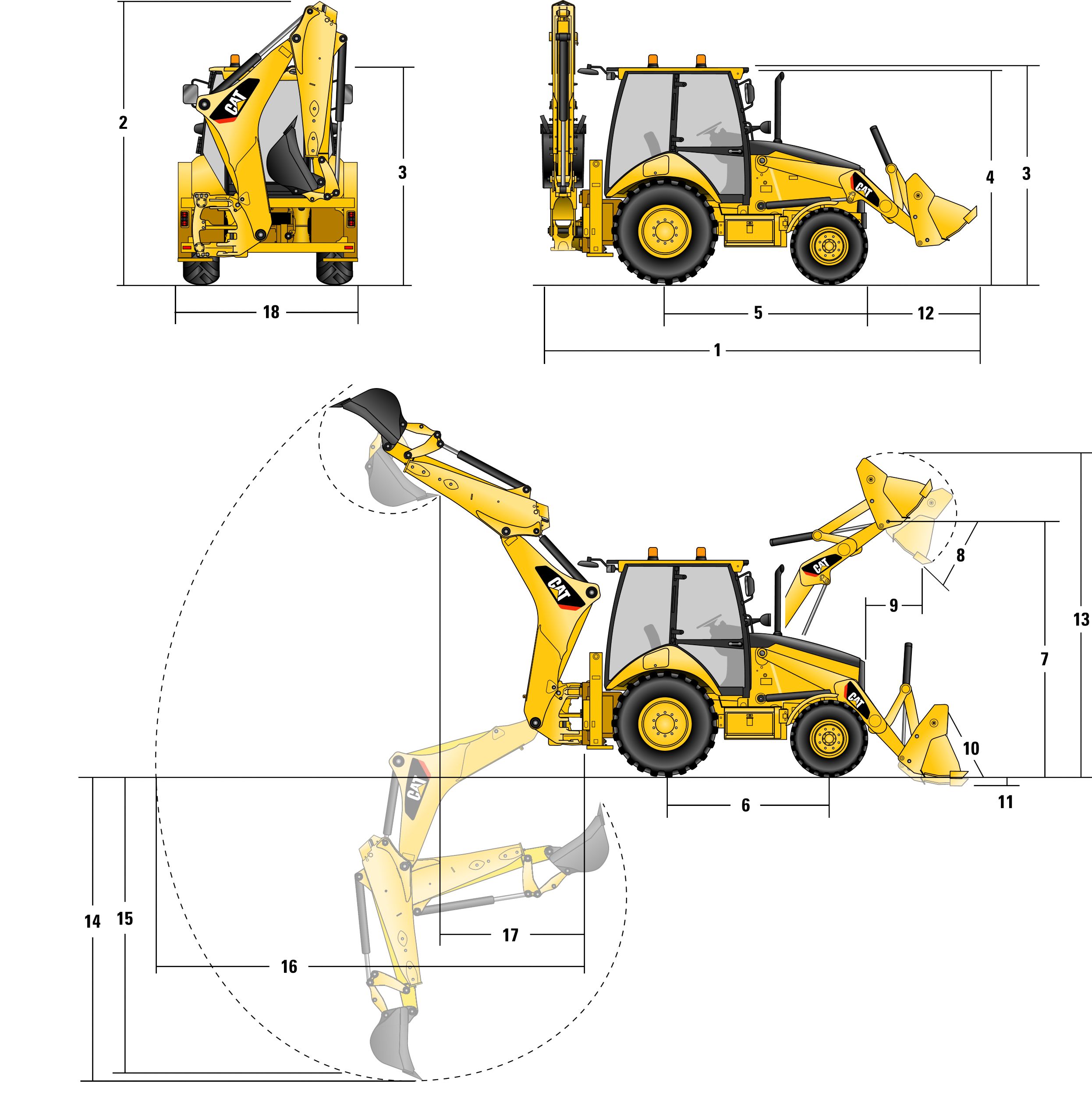 Габариты экскаватора. Катерпиллер 428 е габариты. JCB 4cx чертеж. Погрузчик-экскаватор Caterpillar 434 габариты. Схема экскаватора погрузчика JCB 3cx.