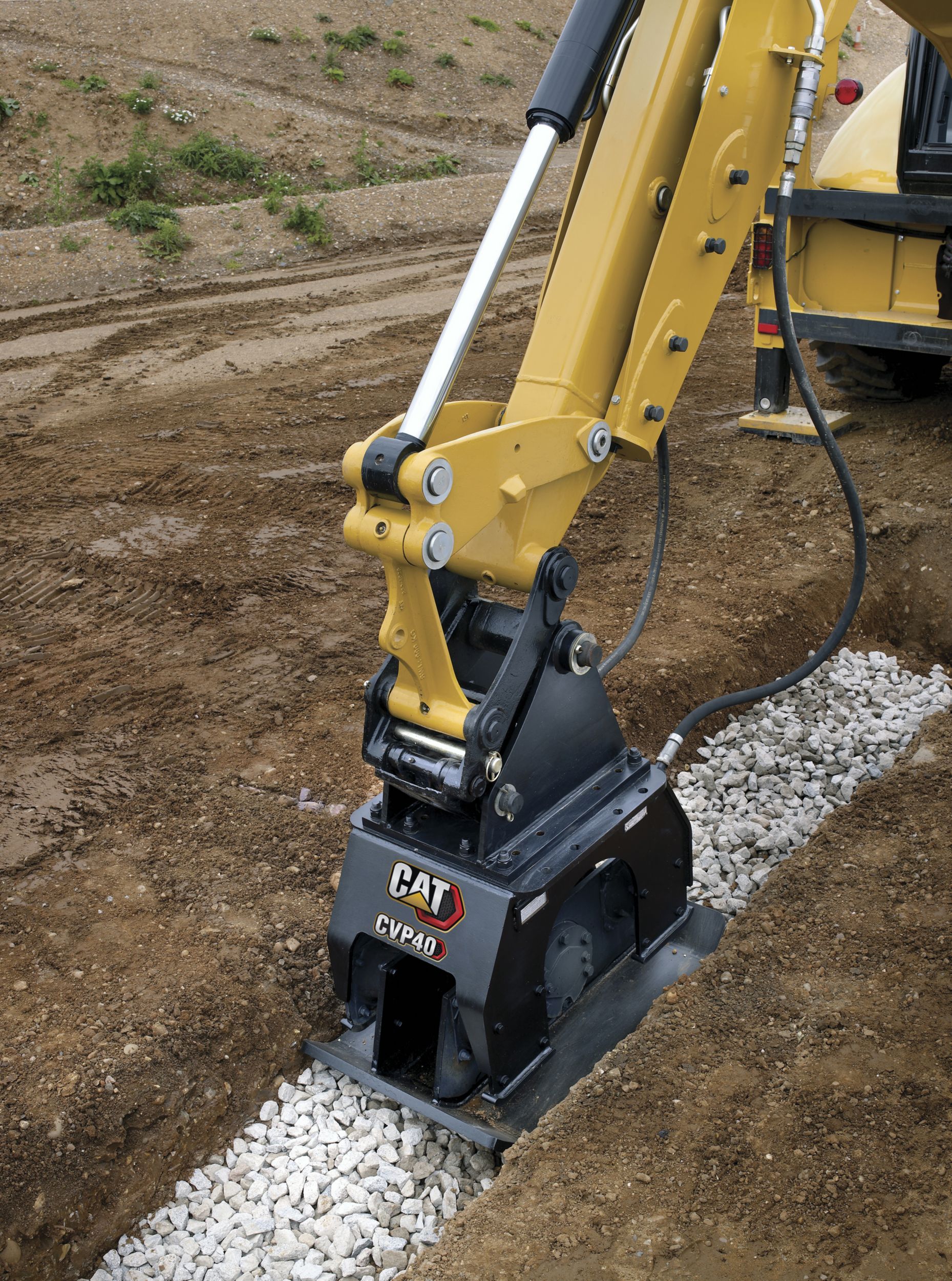 CVP40 Compacting Rock in a Trench