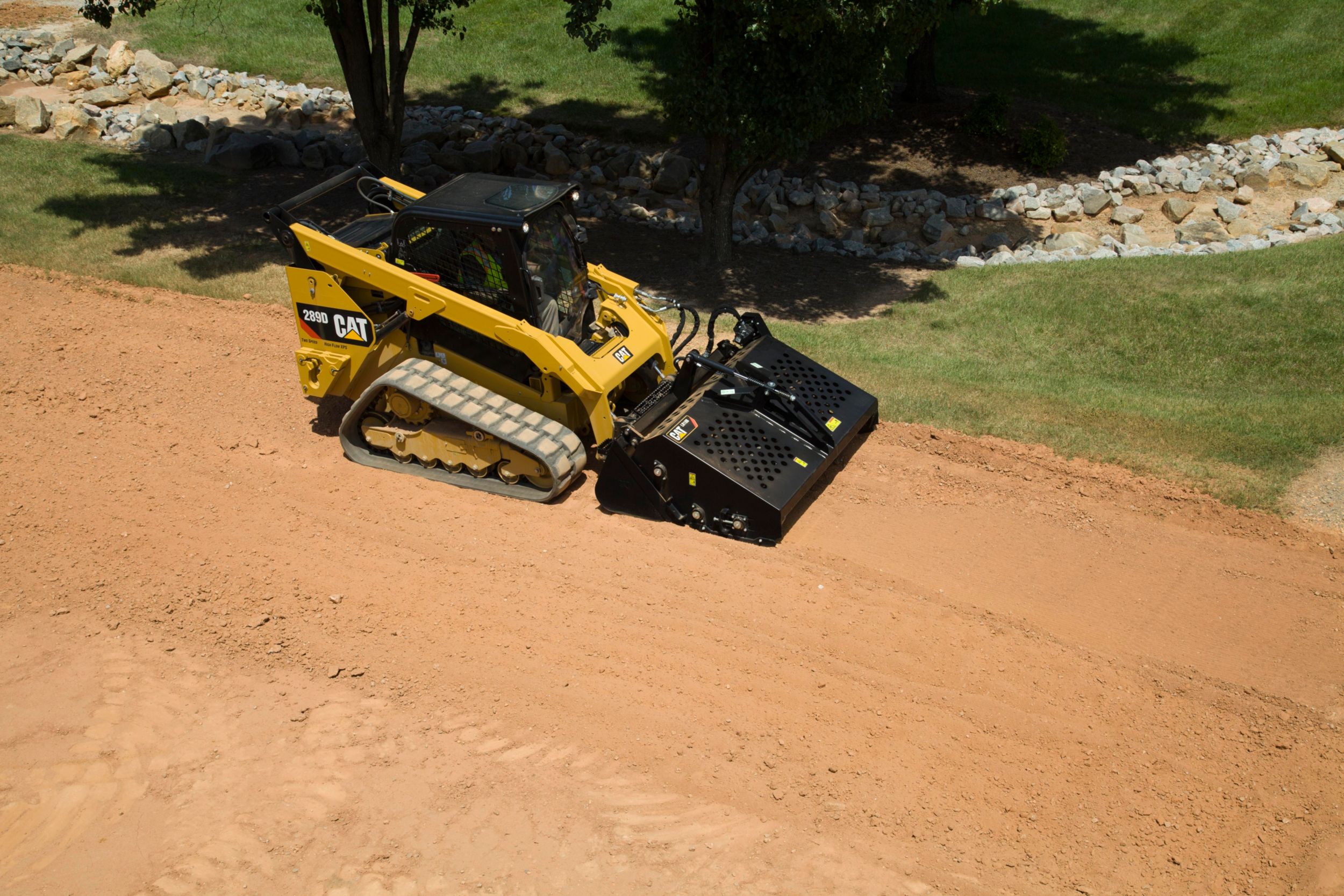 Cat® Landscape Rake Making a Pass on the Jobsite>