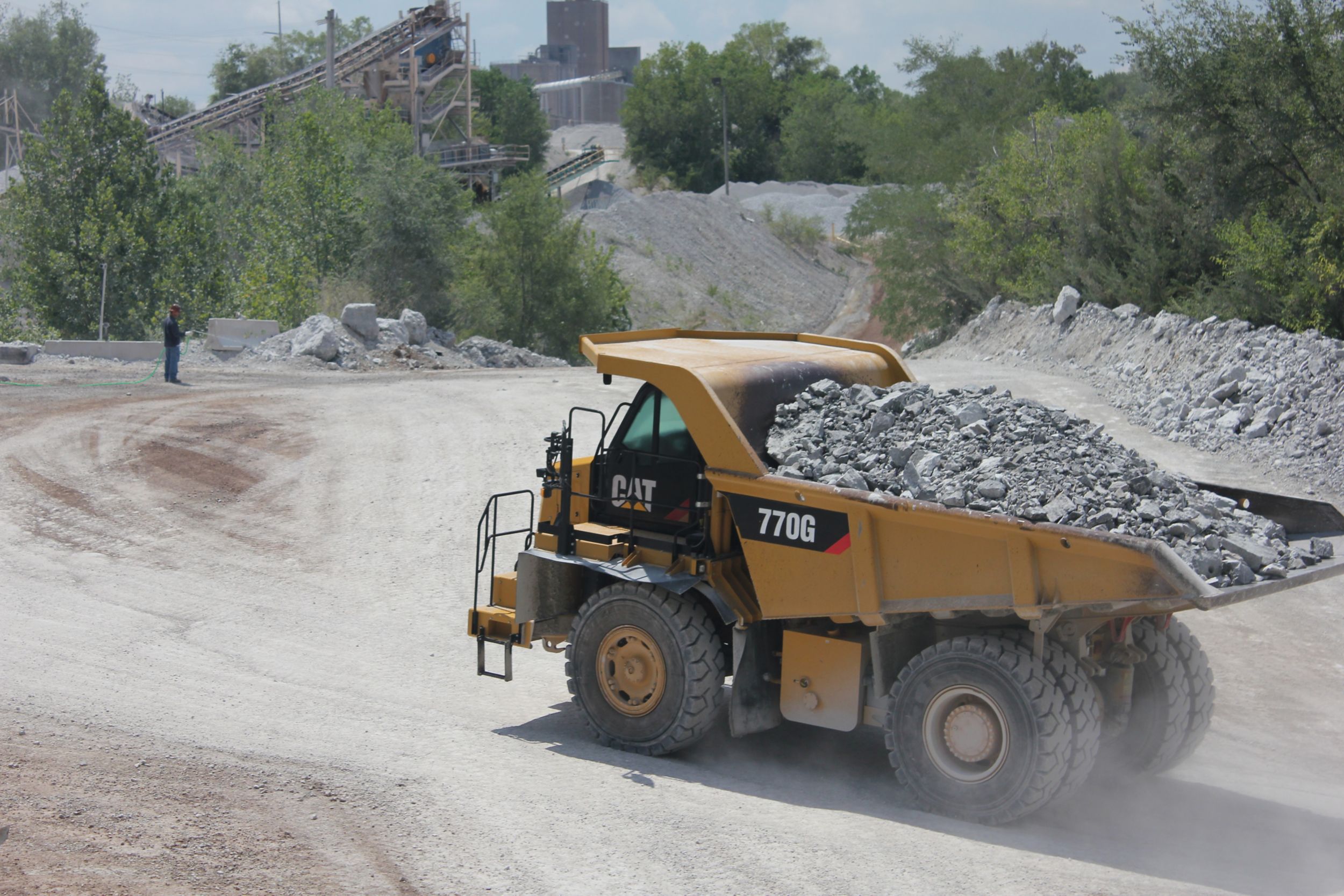 Man smiling on job site