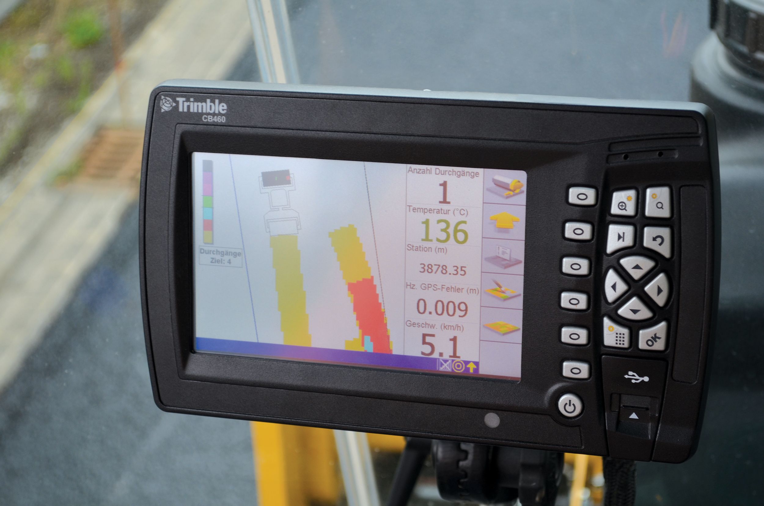 Cat Compact mit Darstellung der Anzahl der Durchgänge und der Temperatur