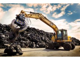 Grapple sorting tire scraps