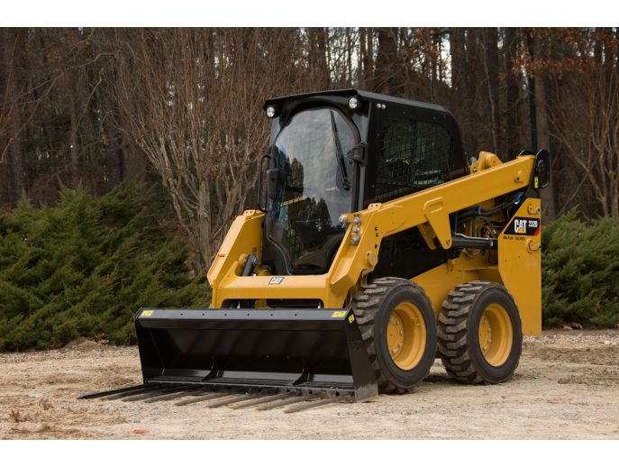 Utility Forks on a D-Series Skid Steer Loader