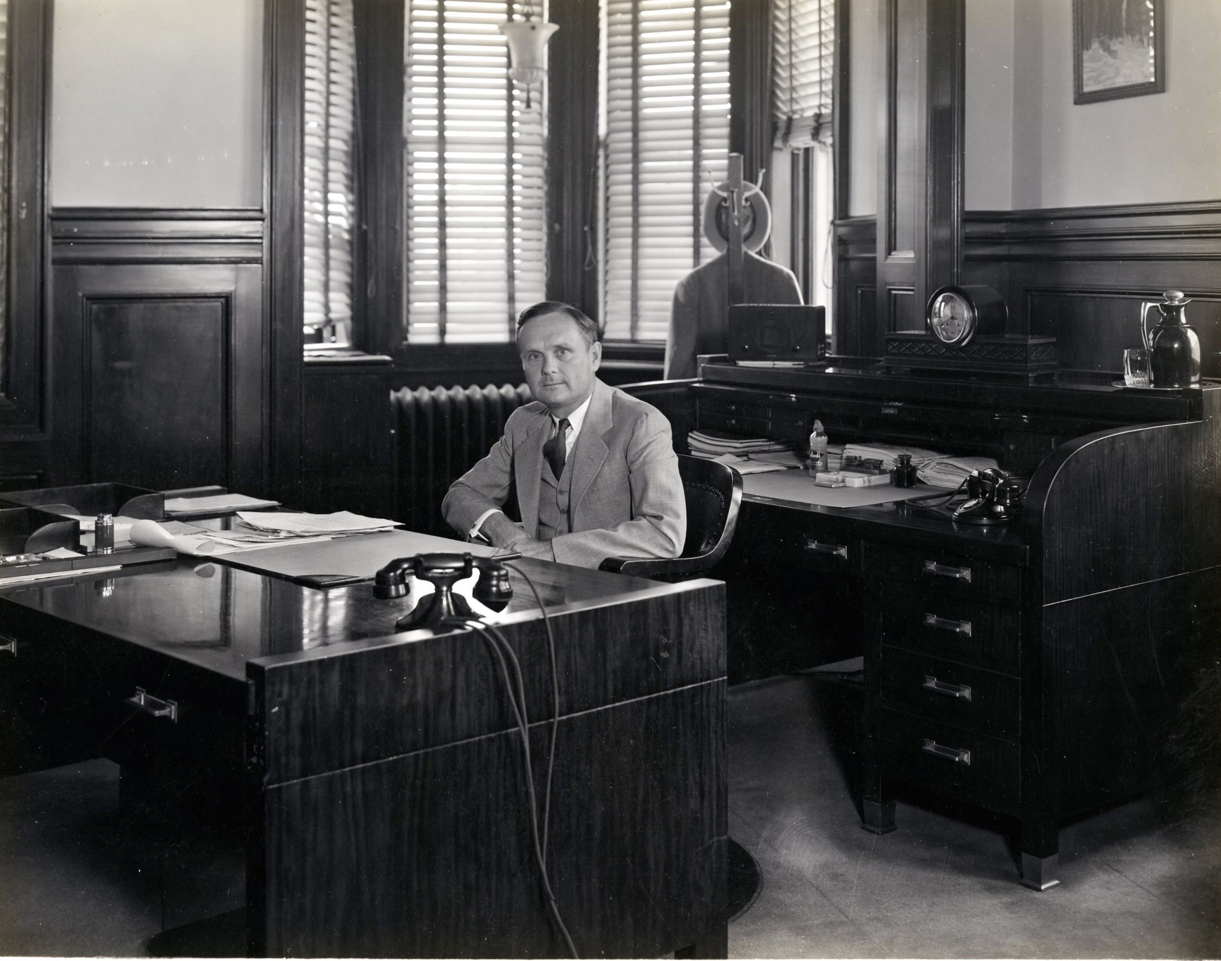 B.C. Heacock, East Peoria, Illinois office, ca. 1931.