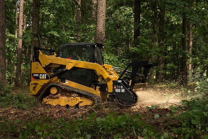 Cat® 259D Compact Track Loader and HM215C Mulcher