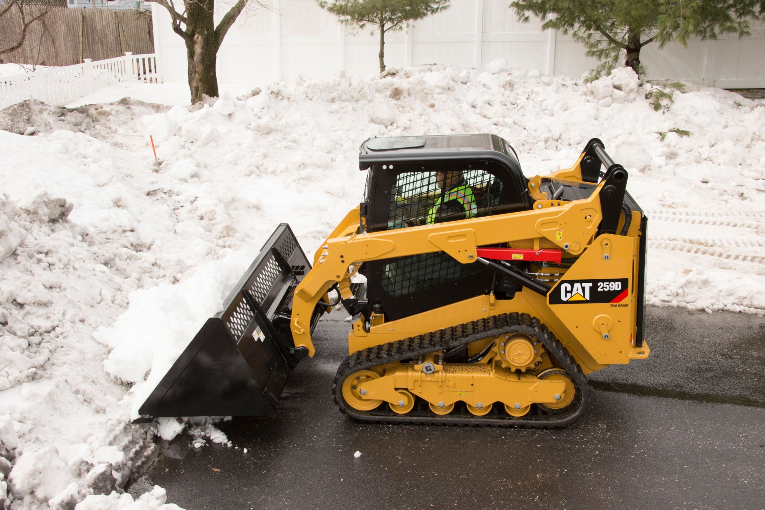 Skid Steer Loader Material Handling Bucket - Pushing Snow in New York>