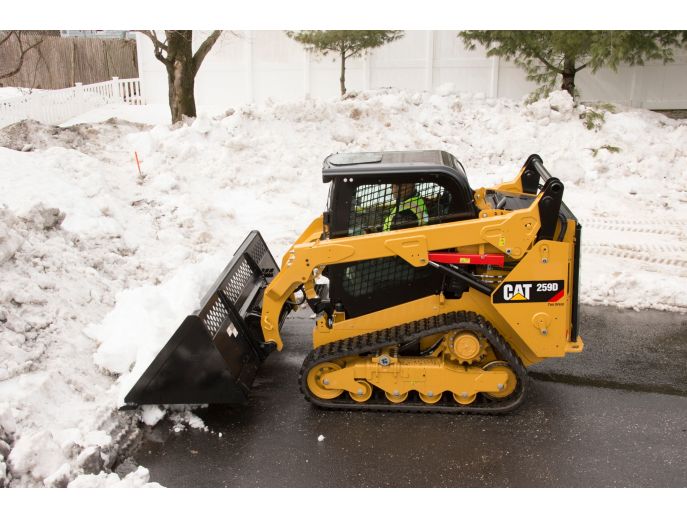 Skid Steer Loader Material Handling Bucket - Pushing Snow in New York