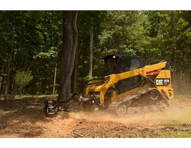 Cat® 297D2 and SG18B Stump Grinder at Work