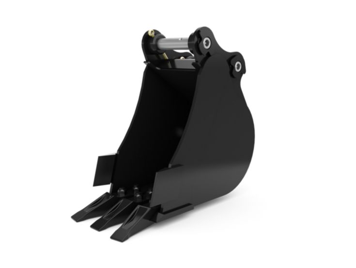 Buckets - Excavator - 260 mm (10 in), 28 L (1 ft3), Pin On, Bolt-On Teeth