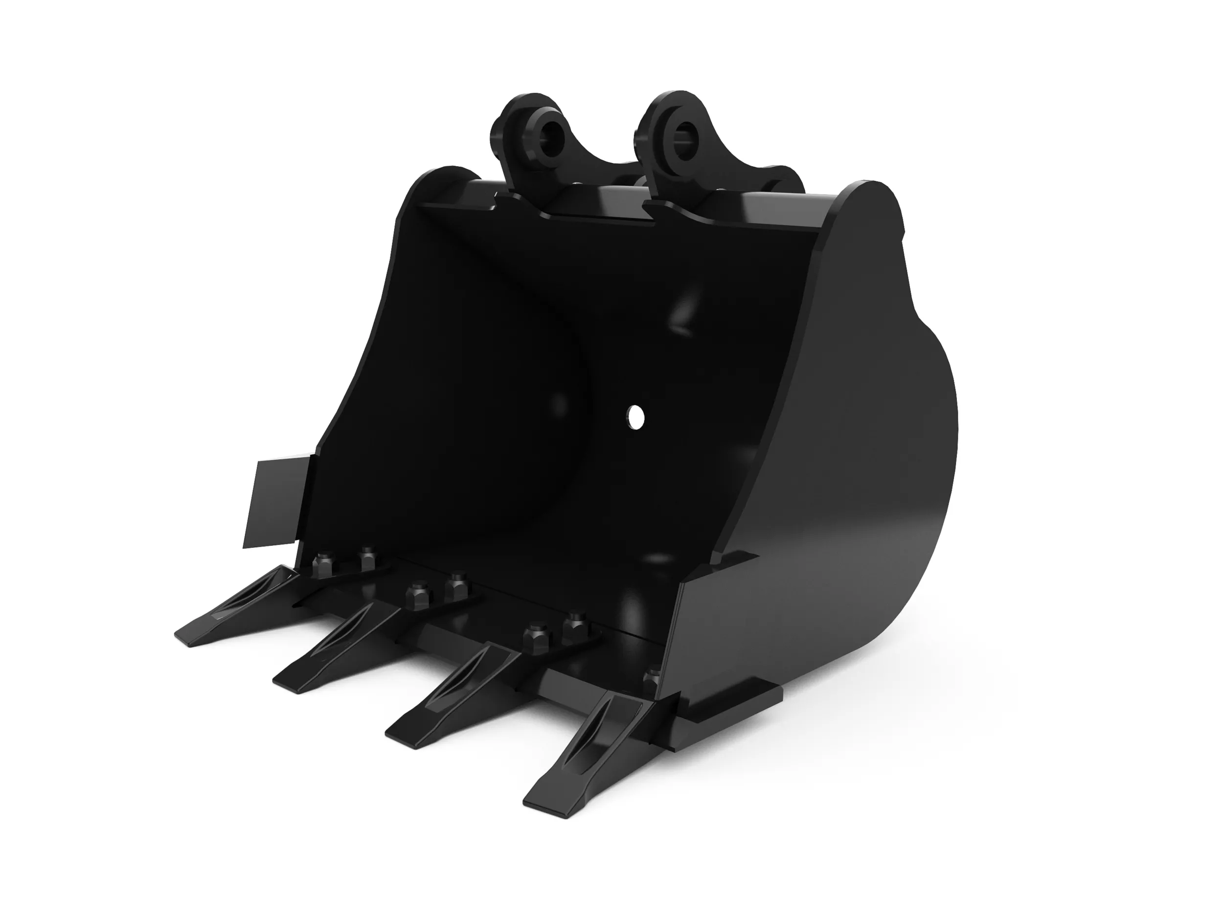 600 mm (24 in), 76 l (2,7 ft3), à claveter, dents à boulonner