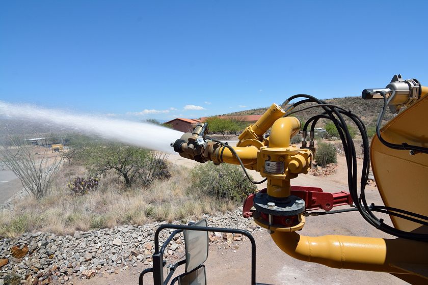 Water Delivery System water cannon on a water truck at the Tuscon Proving Ground (TPG)