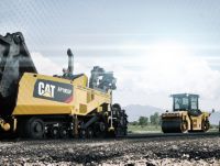 Cat paver and asphalt compactor
