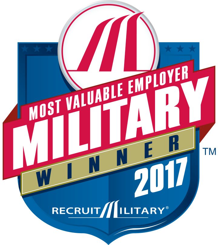 Militaryの最優秀雇用主（MVE）（RecruitMilitary、2017）