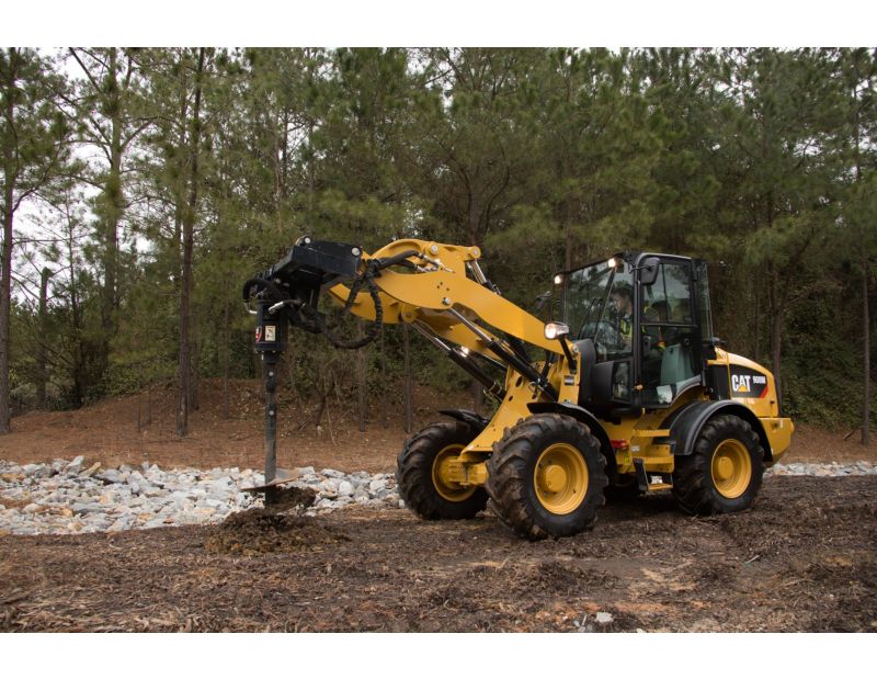 Cat® Auger at Work on a 908M Compact Wheel Loader
