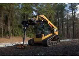 Cat® Auger at Work on a 277D Multi Terrain Loader