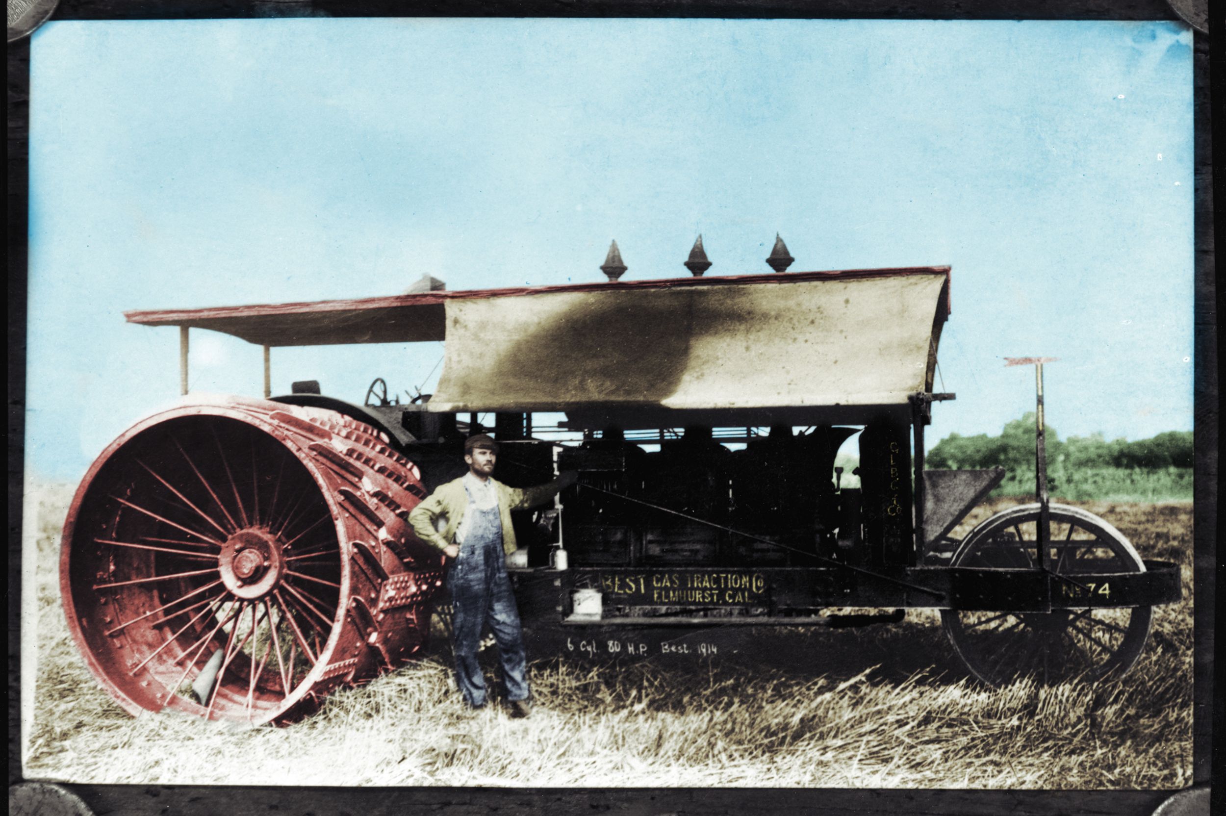 C.L. Best Gas Traction Co. round wheel tractor, 1911.