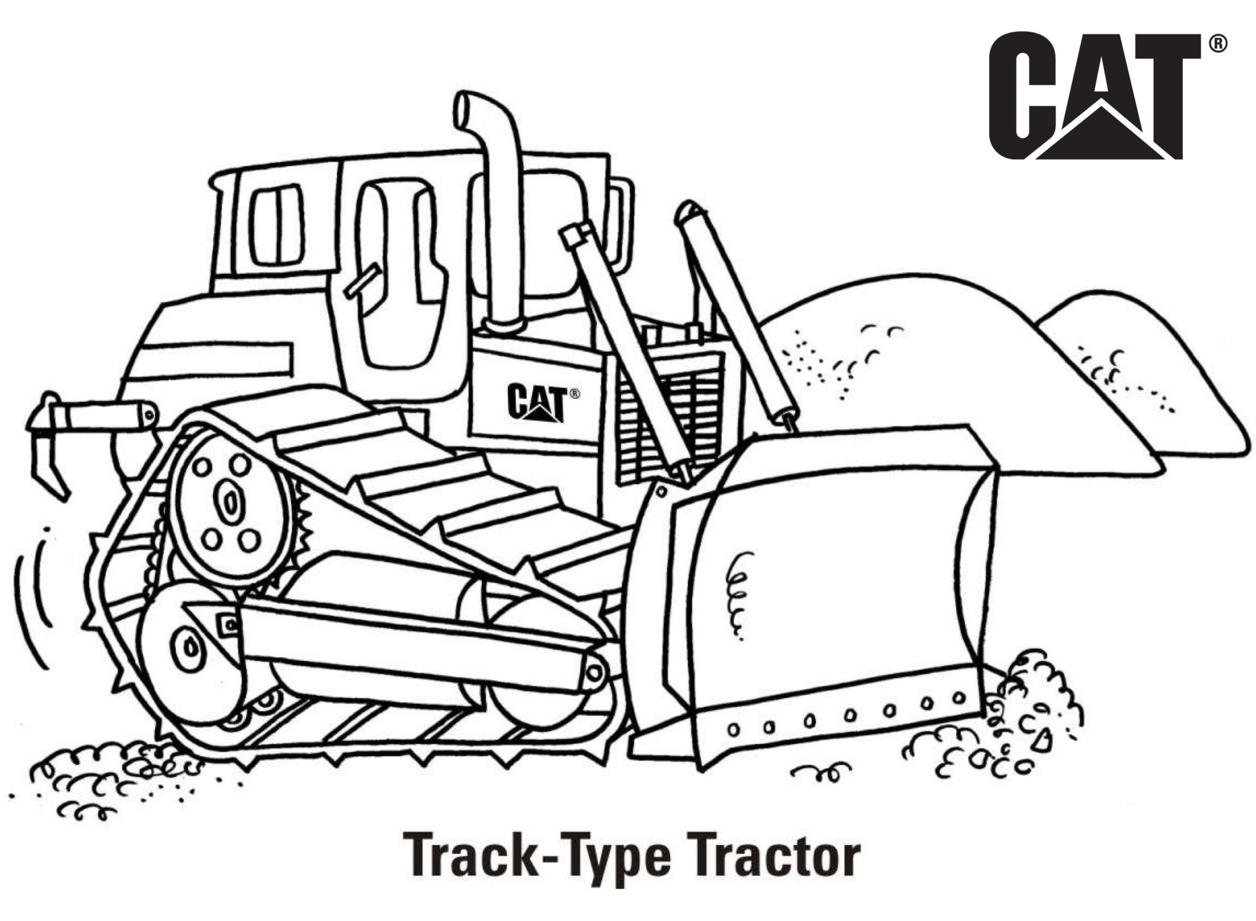 caterpillar excavator coloring pages