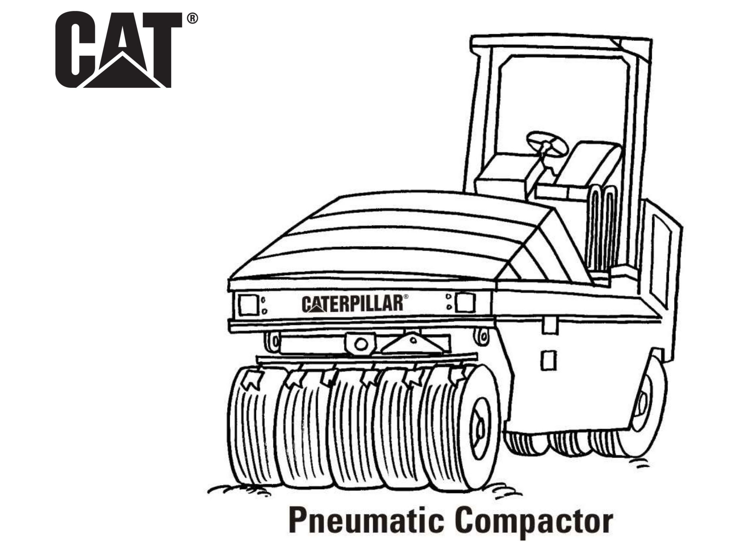 caterpillar excavator coloring pages