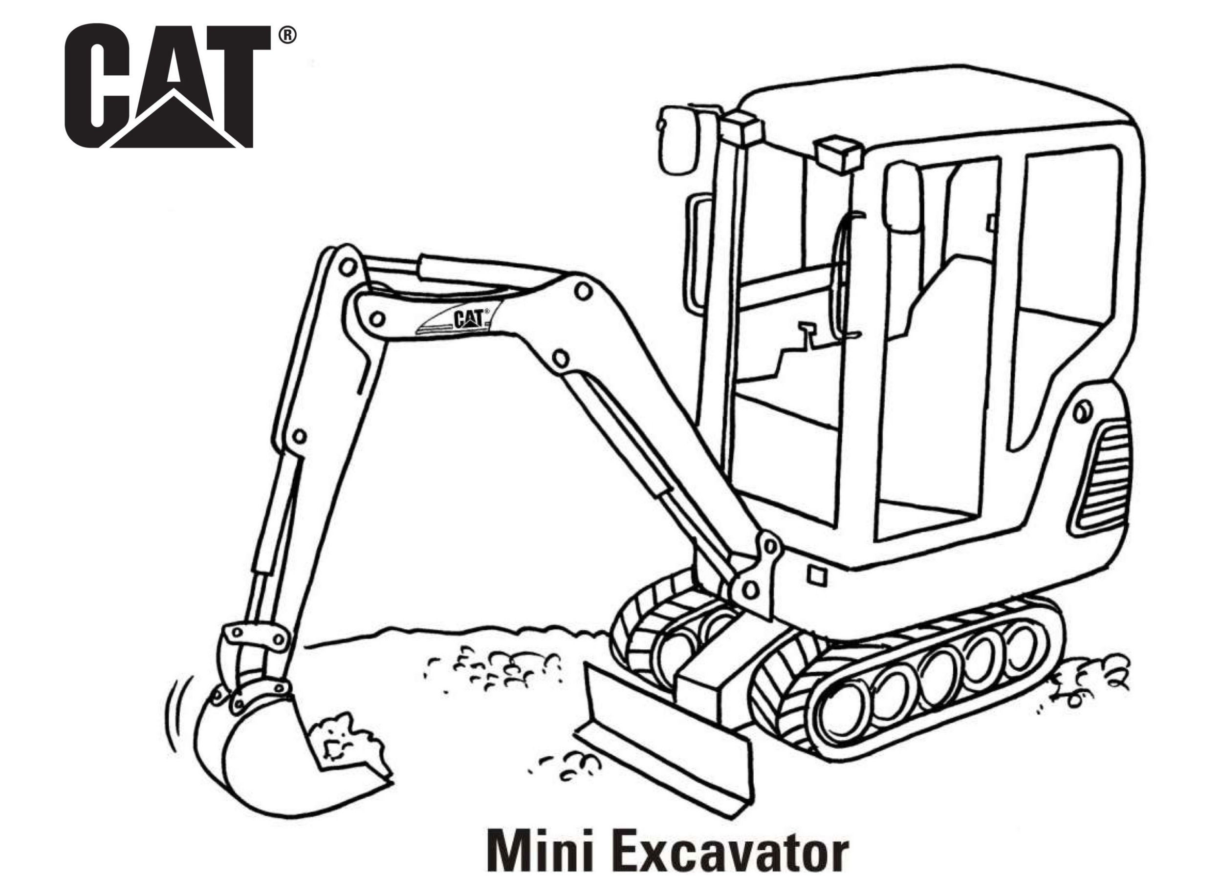 Caterpillar Excavator Coloring Pages