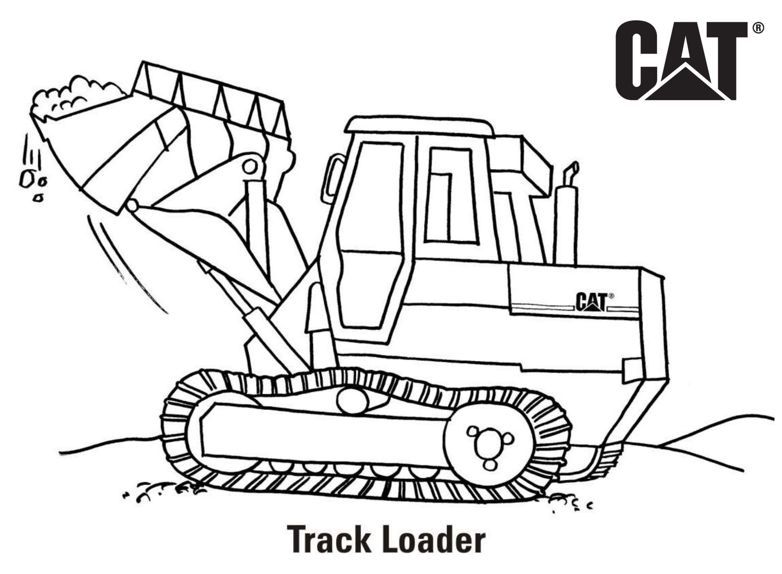 caterpillar excavator coloring pages