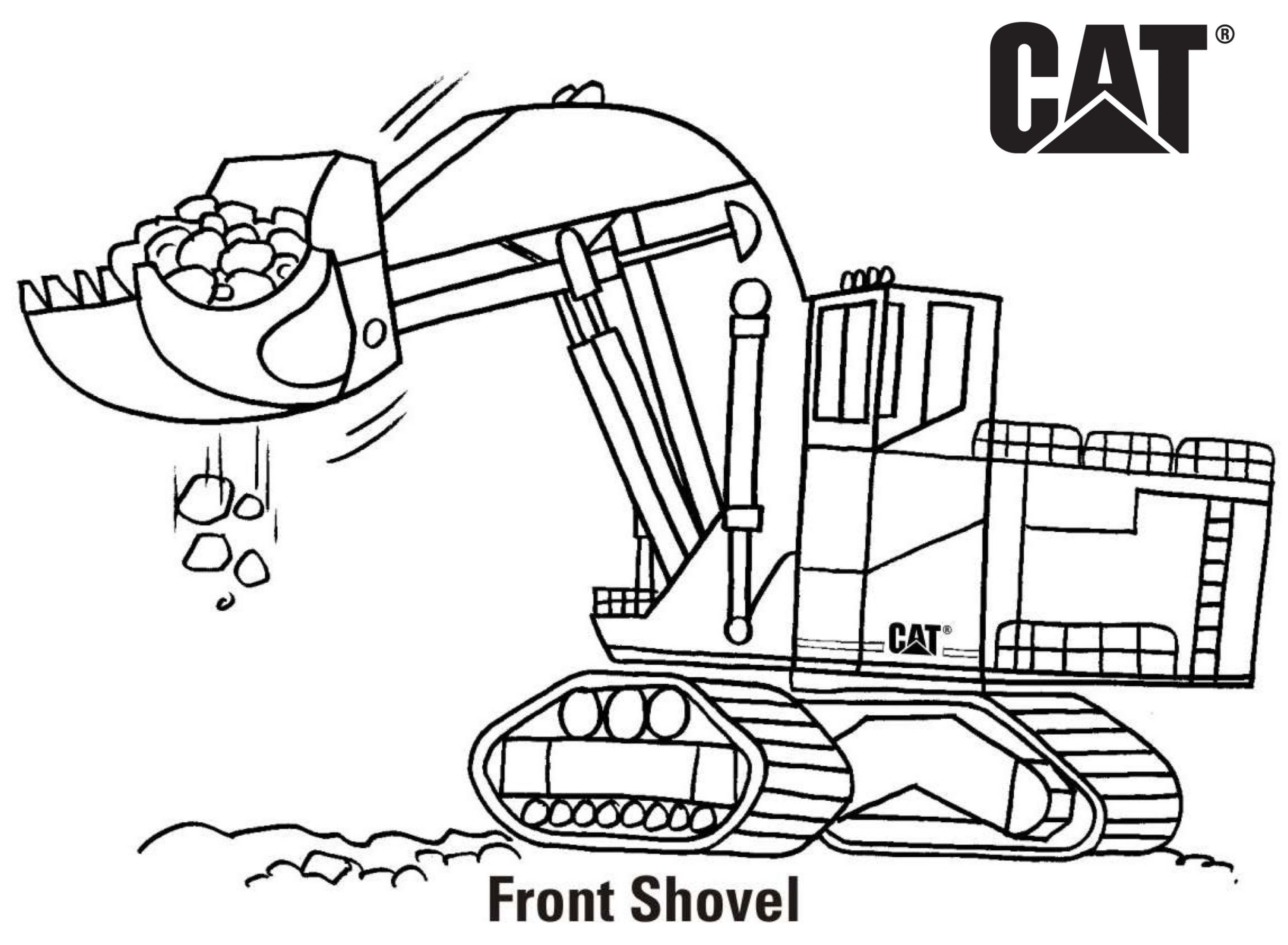 caterpillar excavator coloring pages