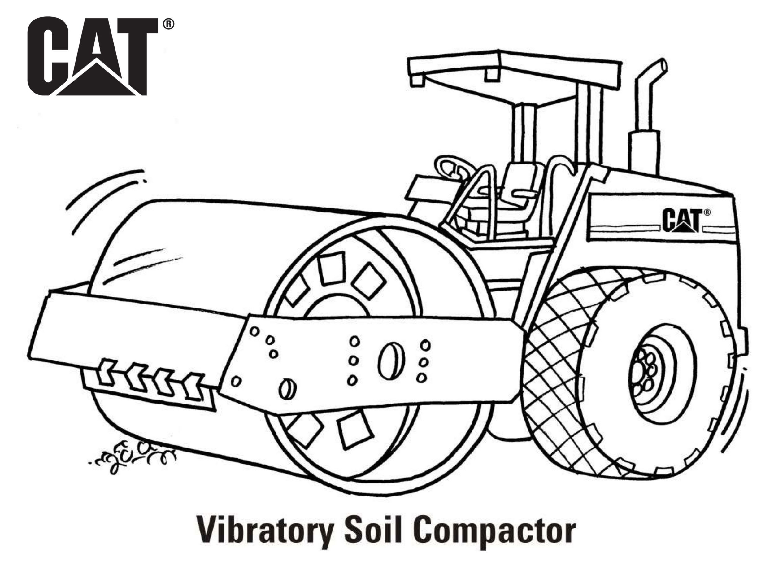 caterpillar excavator coloring pages