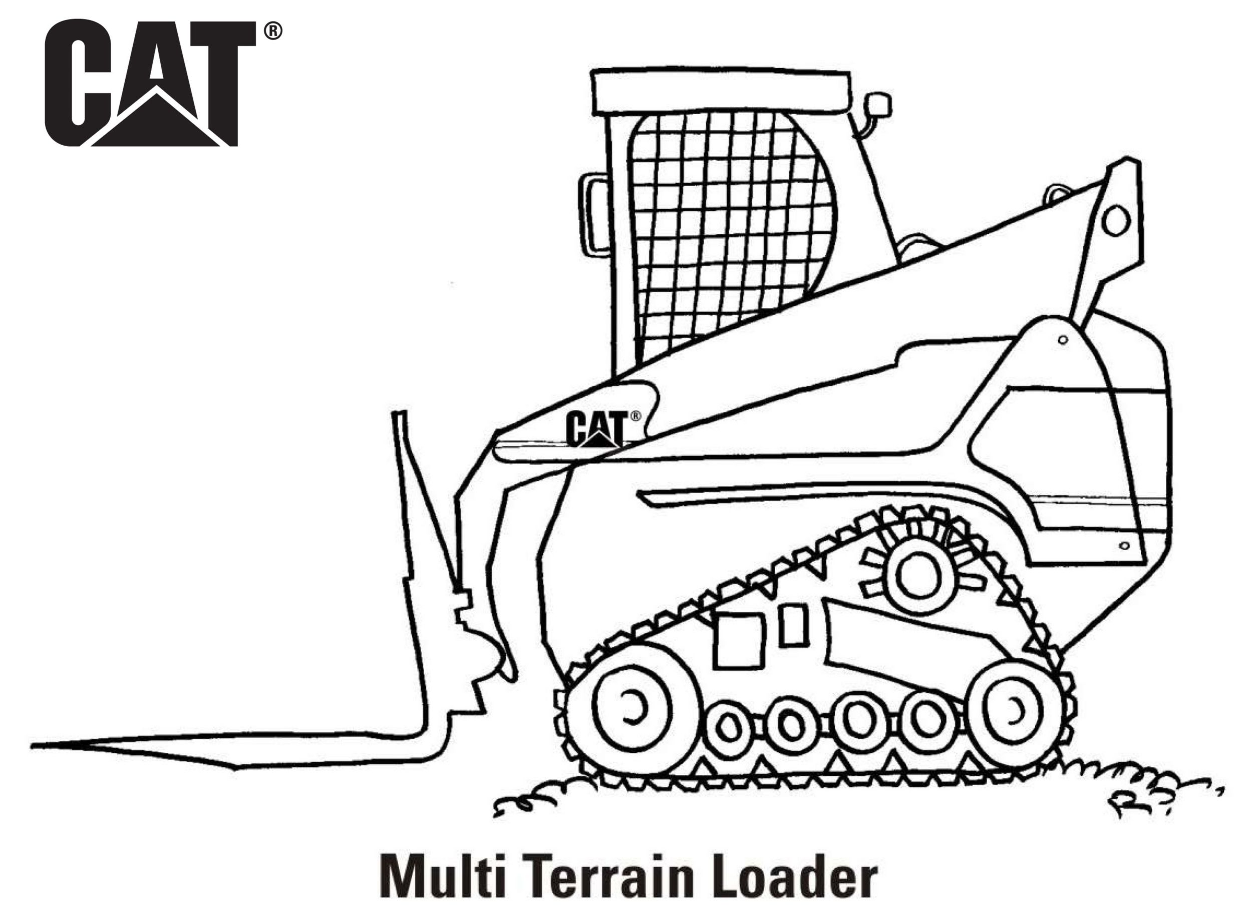 caterpillar excavator coloring pages