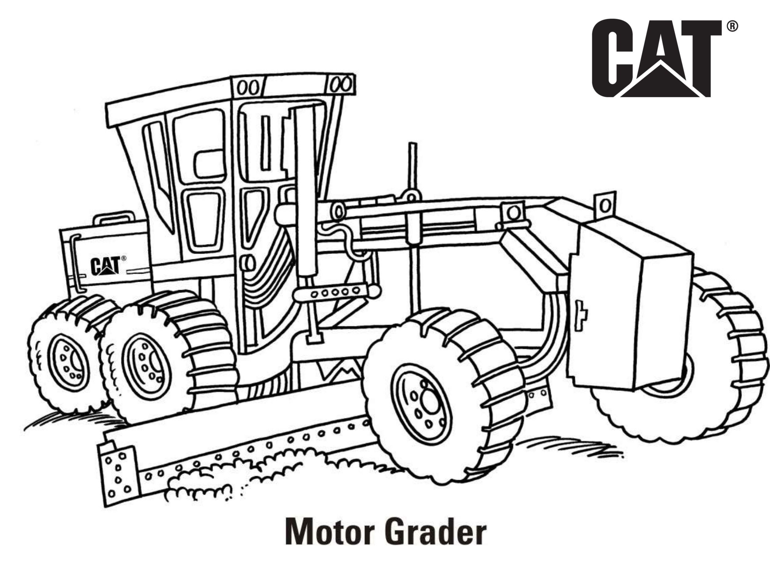 caterpillar excavator coloring pages