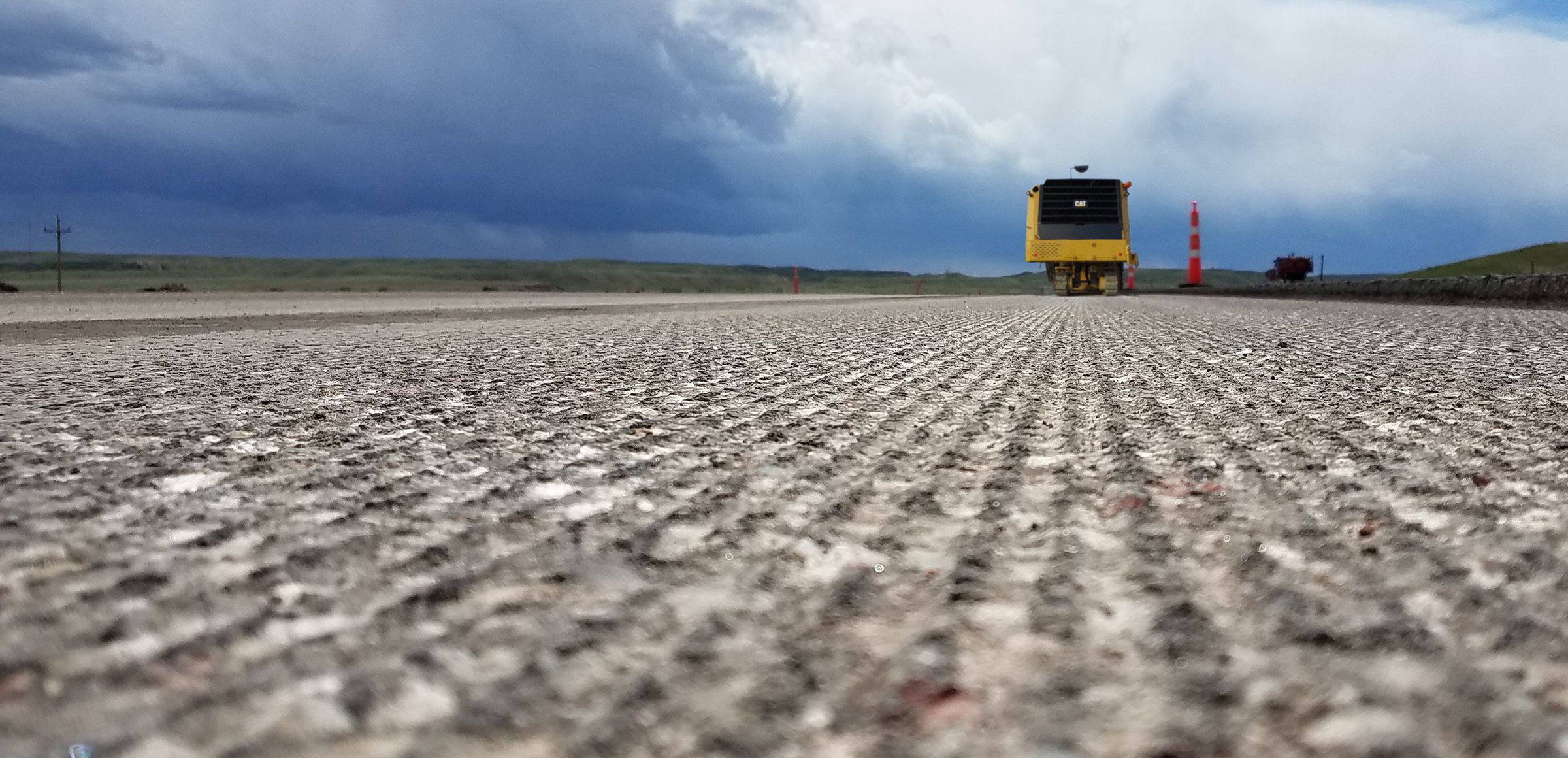 Milled asphalt surface