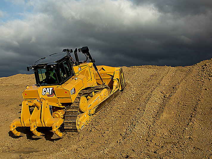 The Cat D6 GC bulldozer has the power to push up hill.