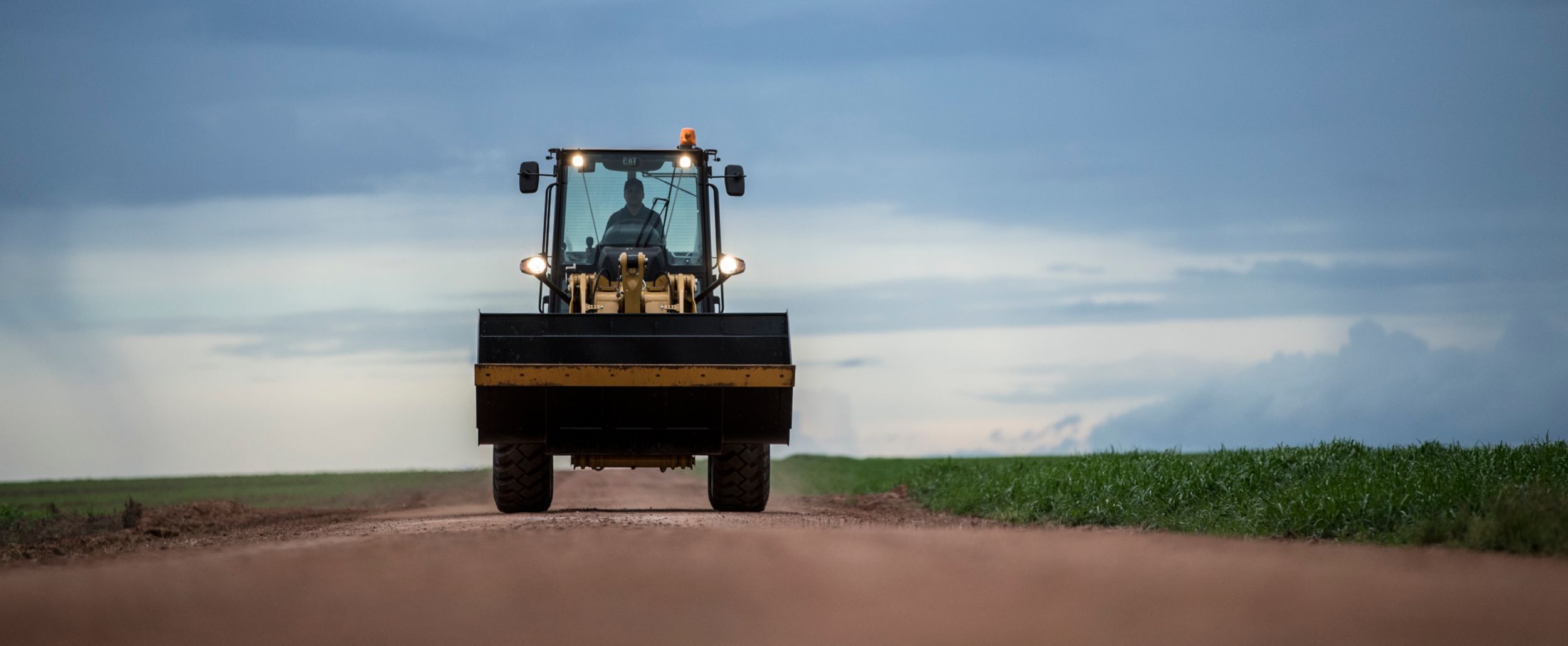 a compact wheel loader in use