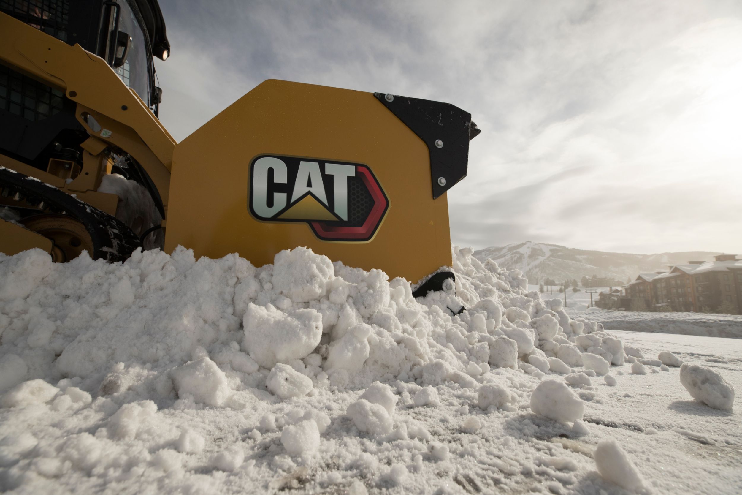 Cat® Snow Push doing the work.