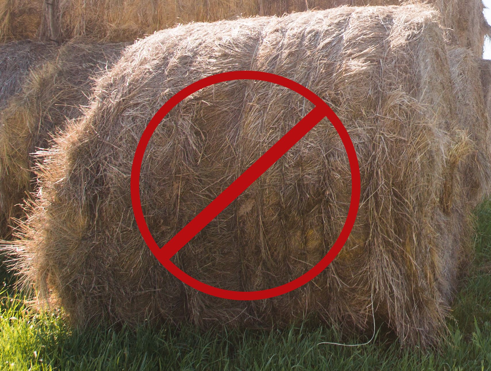 No está diseñada para pacas redondas grandes