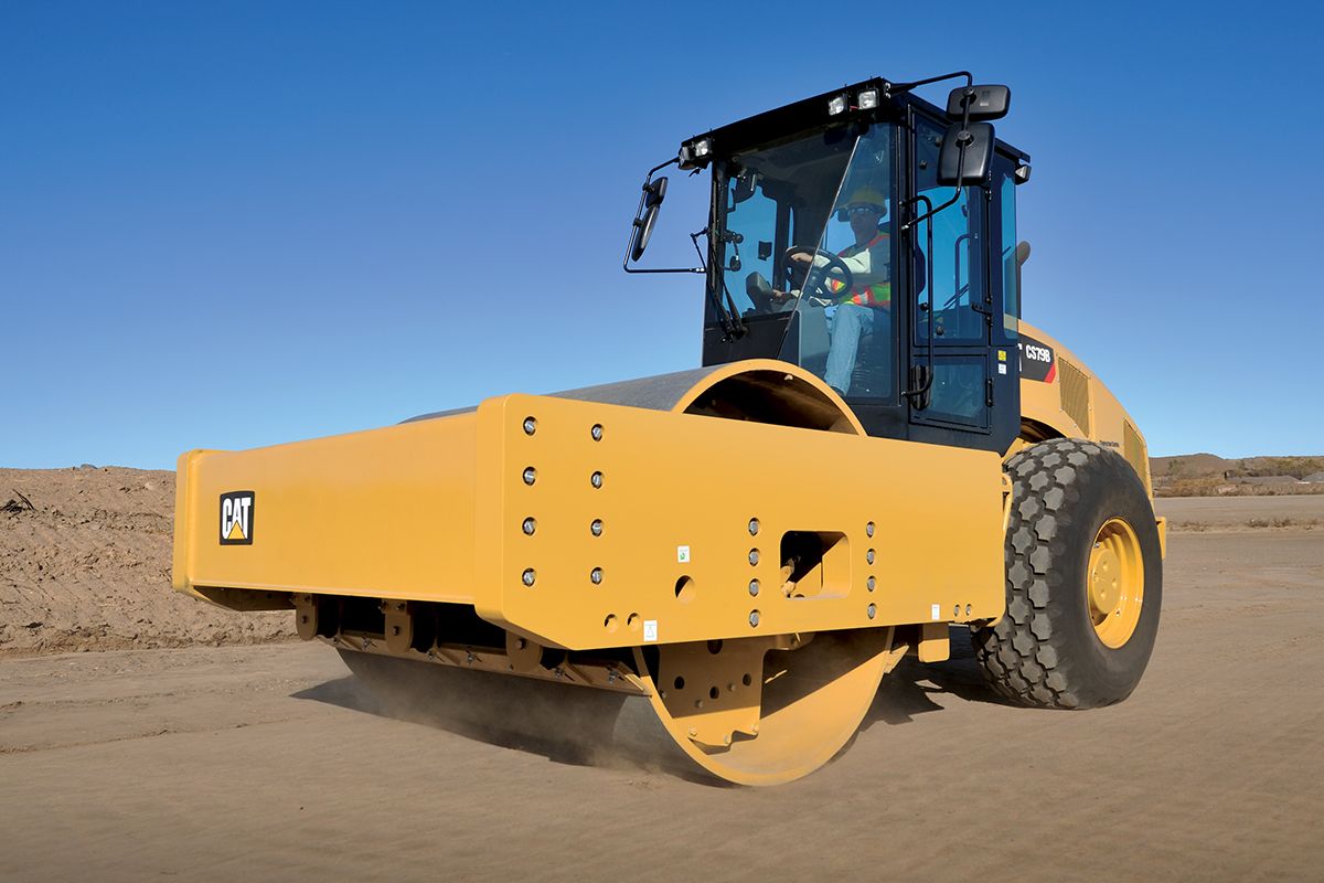 1:87 Cat® CS56 Smooth Drum Vibratory Soil Compactor