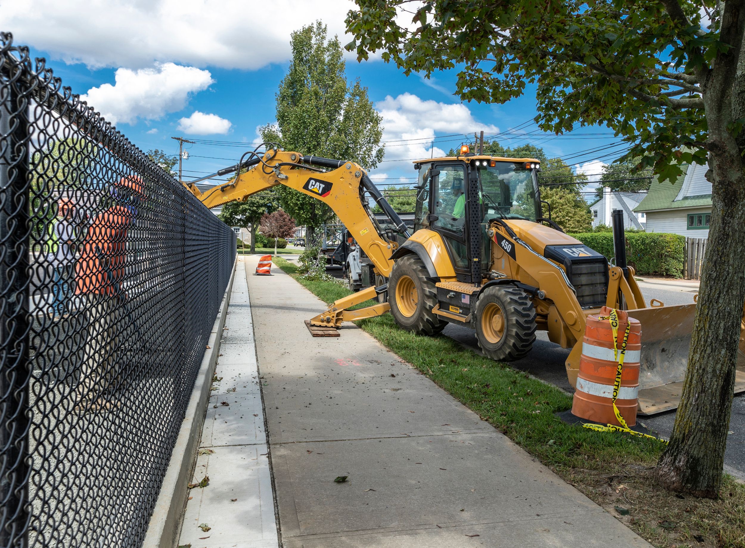 Backhoe loader working