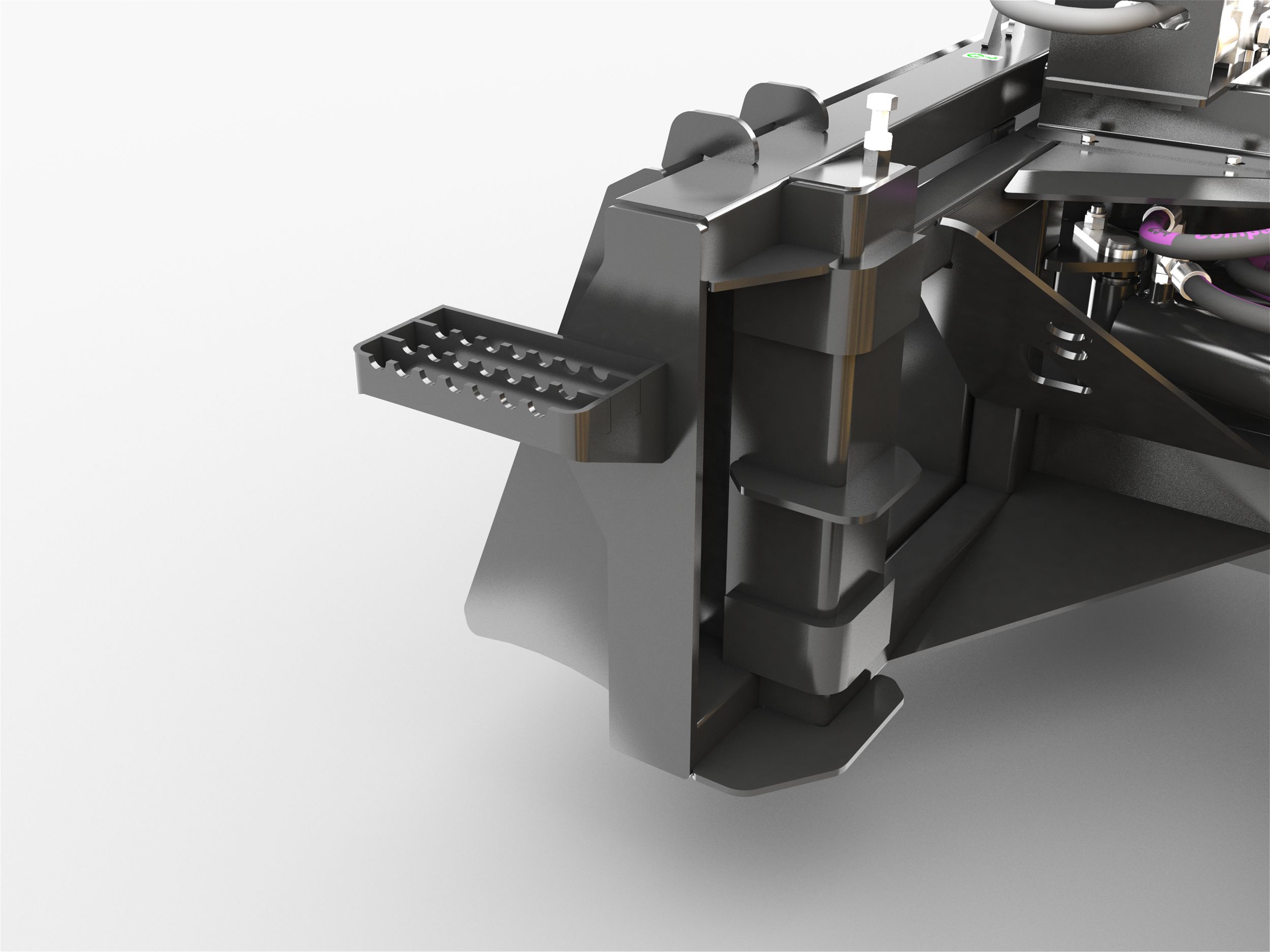Bultmonterat och räfflat fotsteg