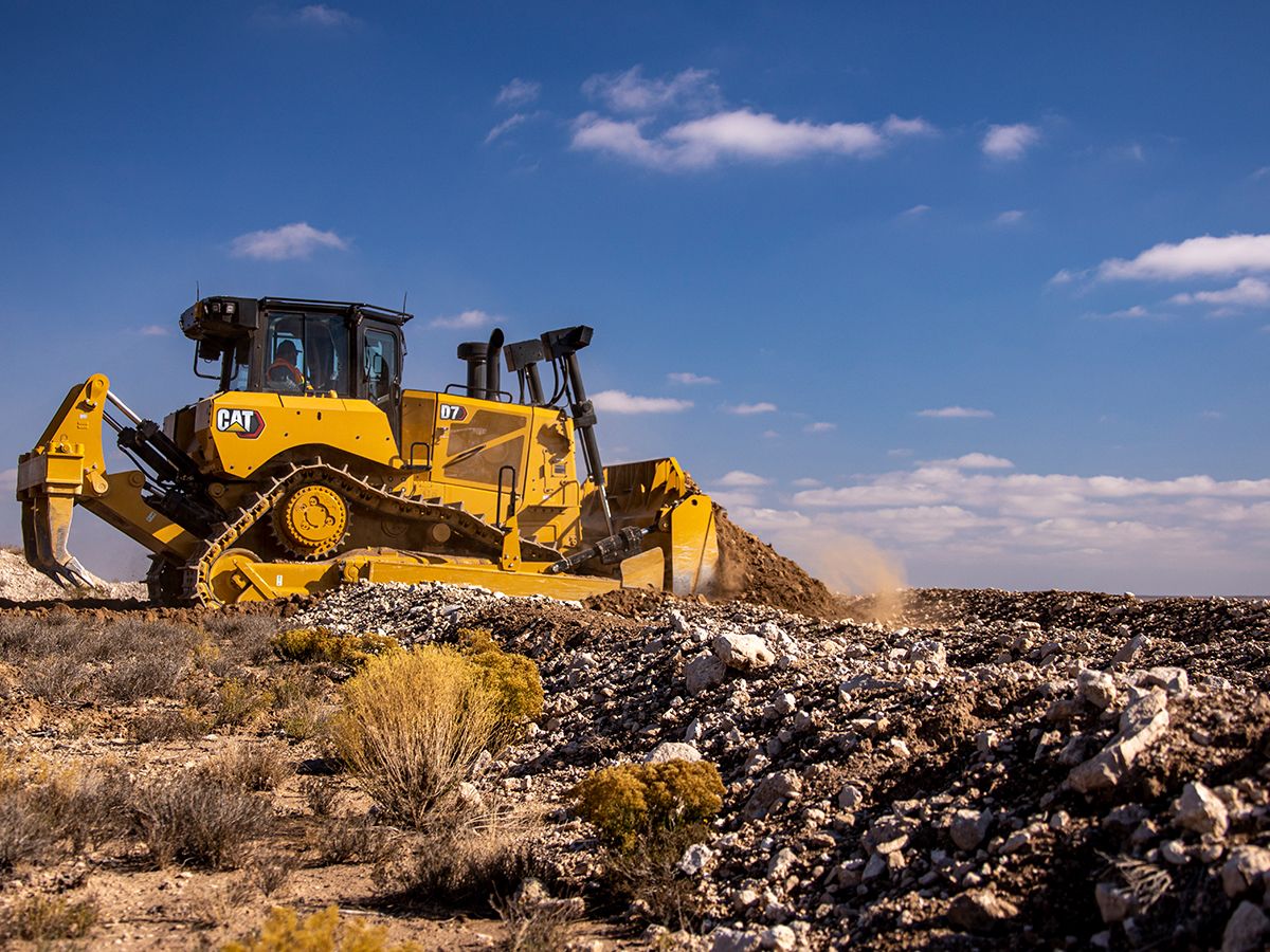 D7 Dozer Grading an Oil Pad>