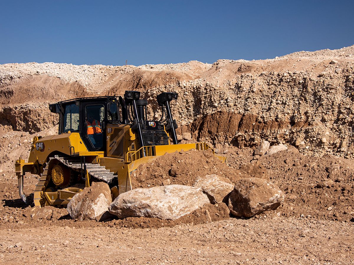 D7 Dozer Pushing Rocks>