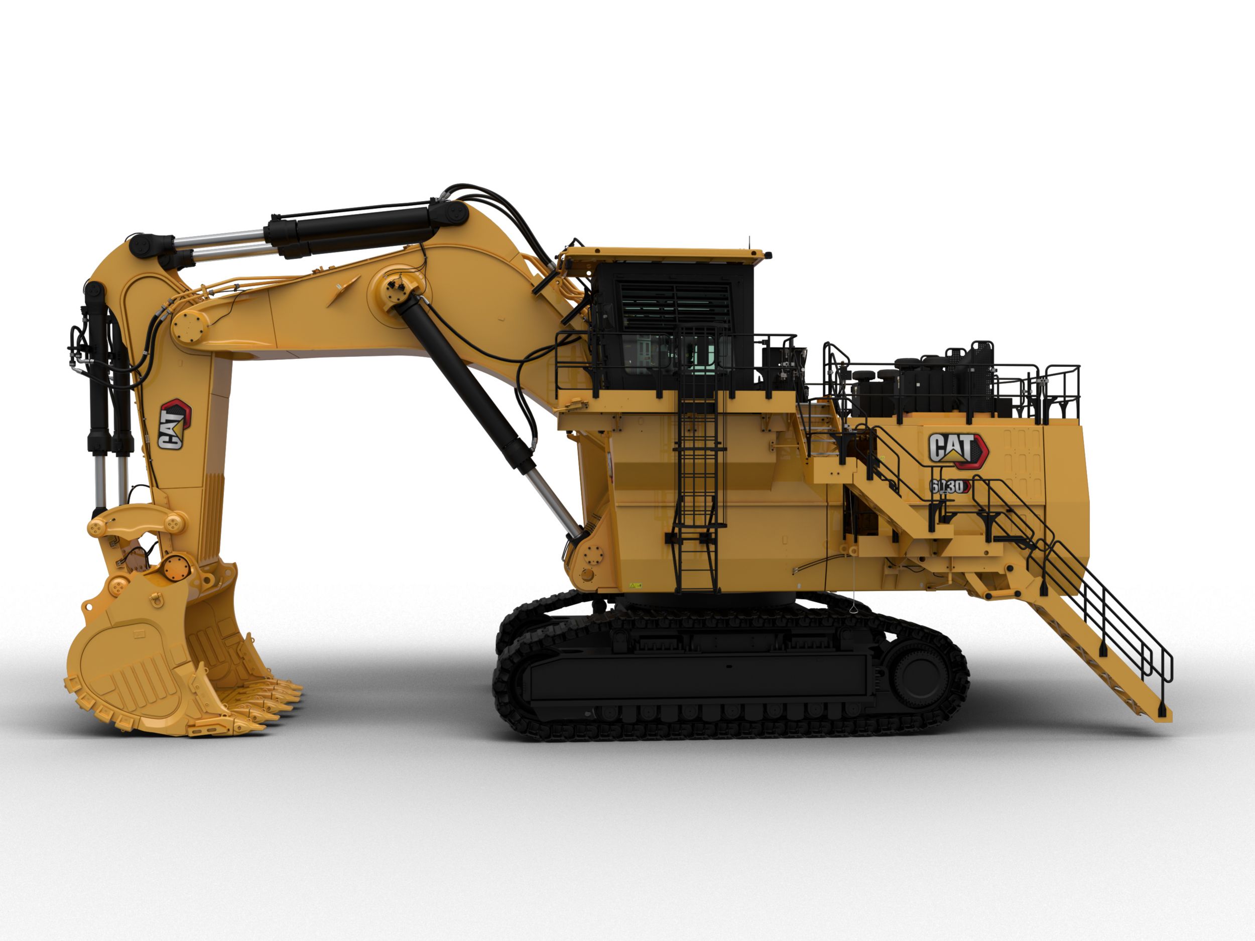 Vue de côté pelle rétro 6030