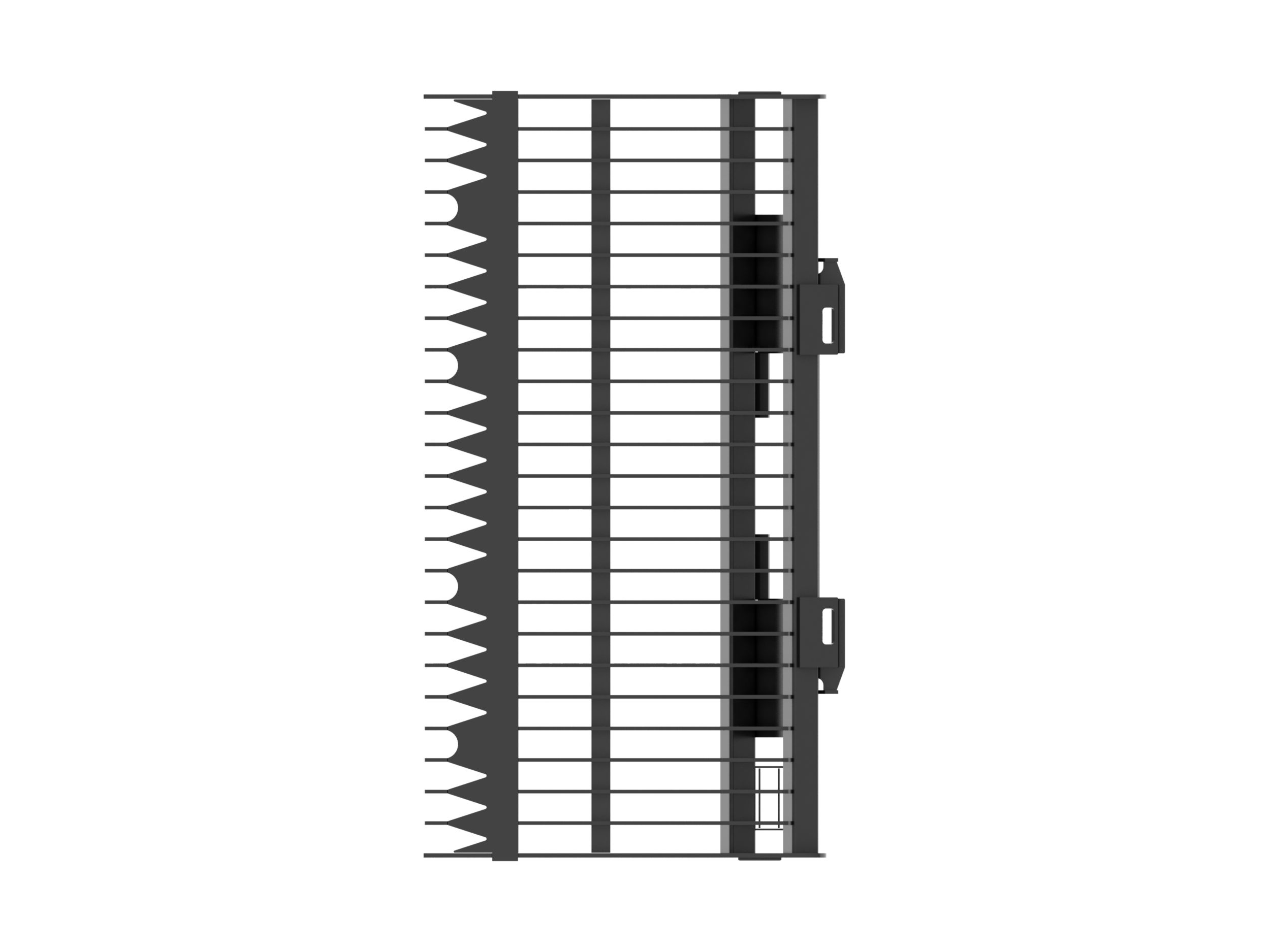 Godets squelettes 1 849 mm (74 in), type plaque à dents