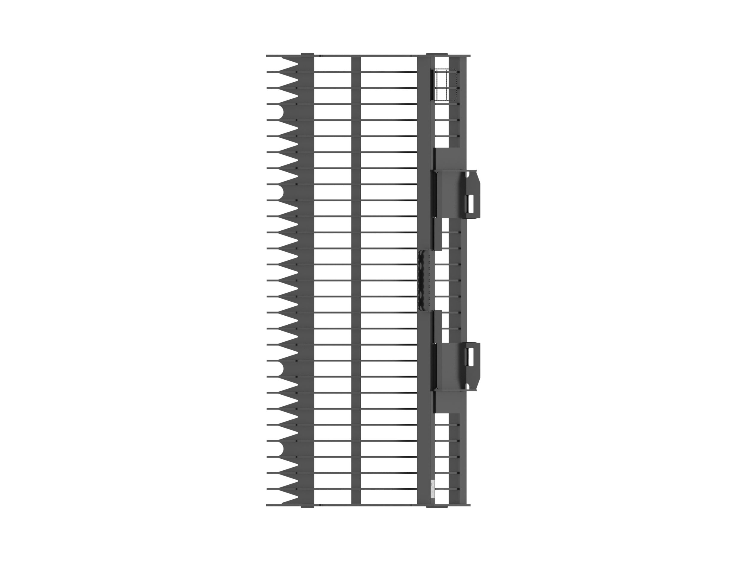 Godets squelettes 2 349 mm (92 in), type plaque à dent