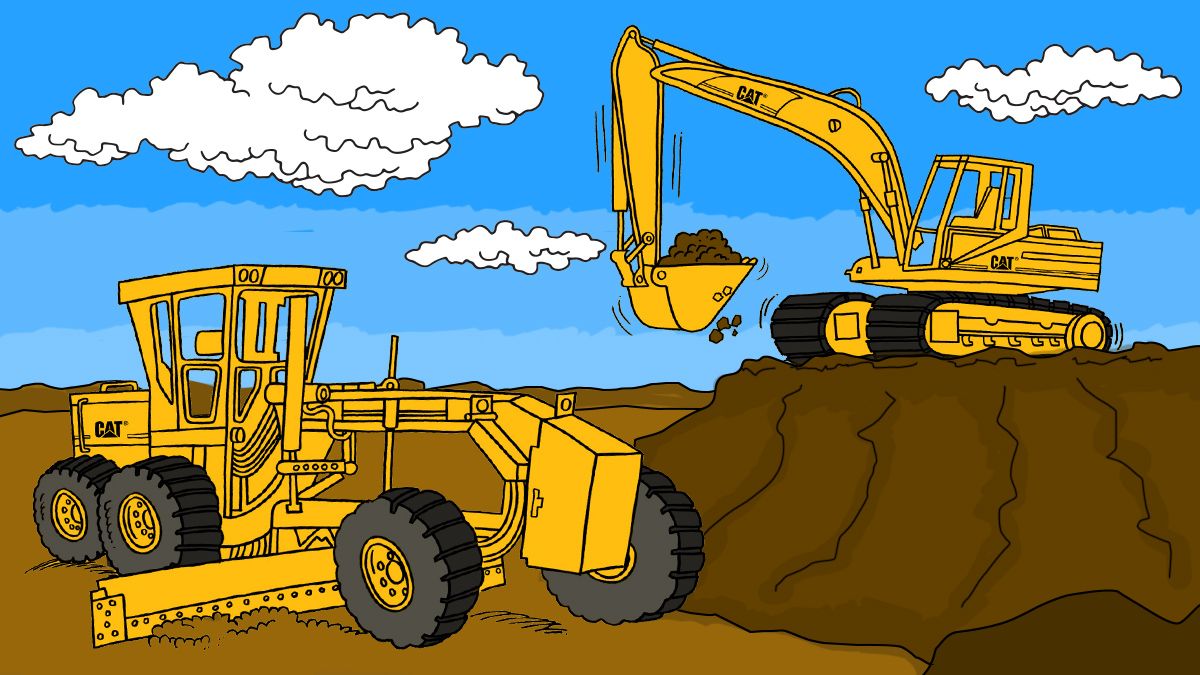 cat bulldozer clipart