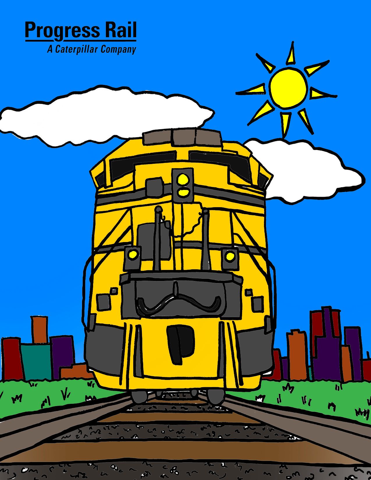 Progress Rail locomotive coloring sheet