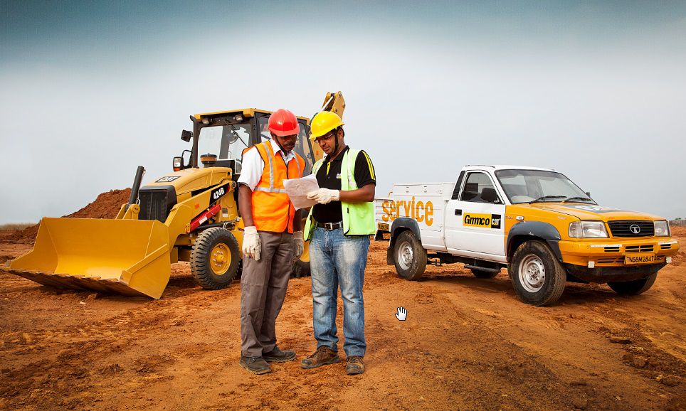 Cat dealer visiting customer site during Covid-19