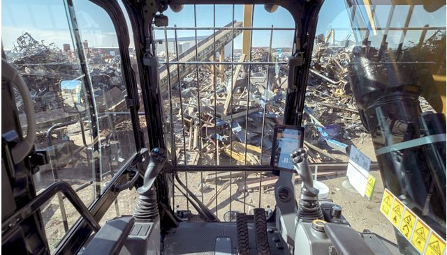 MH3040 operator view from inside the cab