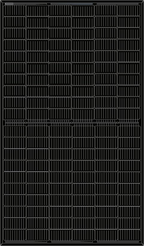 Módulo fotovoltaico Cat PVC negro con corte al medio