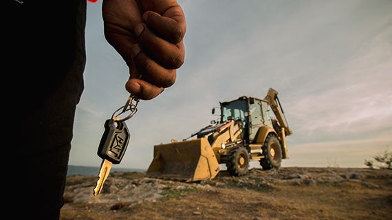 Customer on jobsite during COVID-19 pandemic looking into the distance