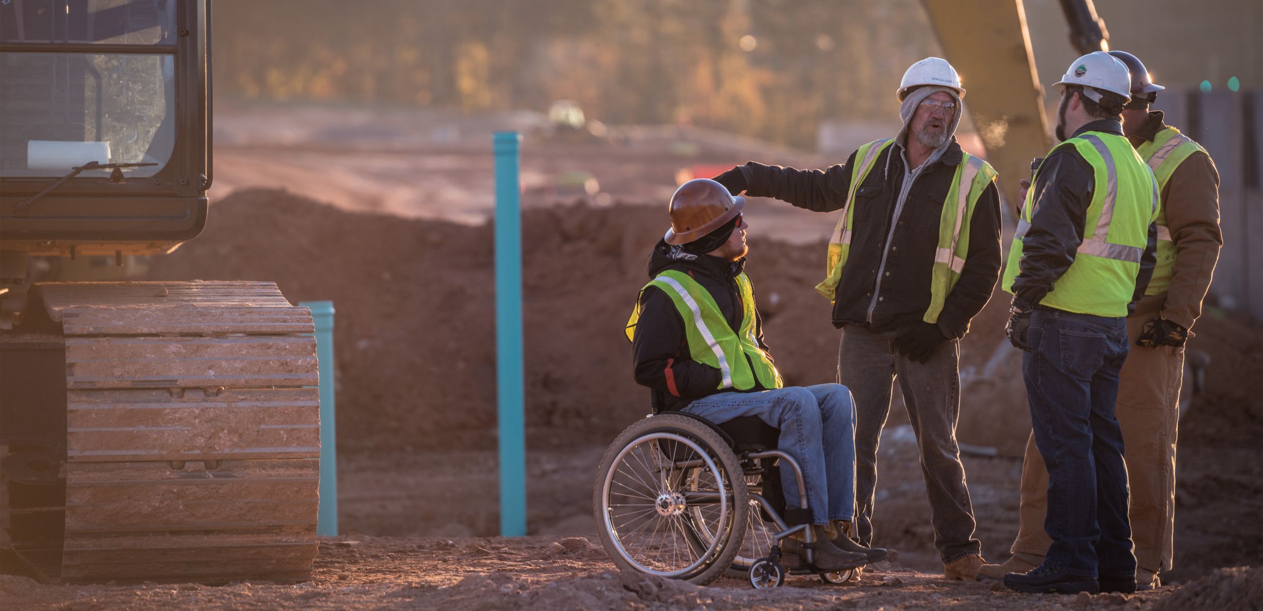 Operators meeting on the jobsite