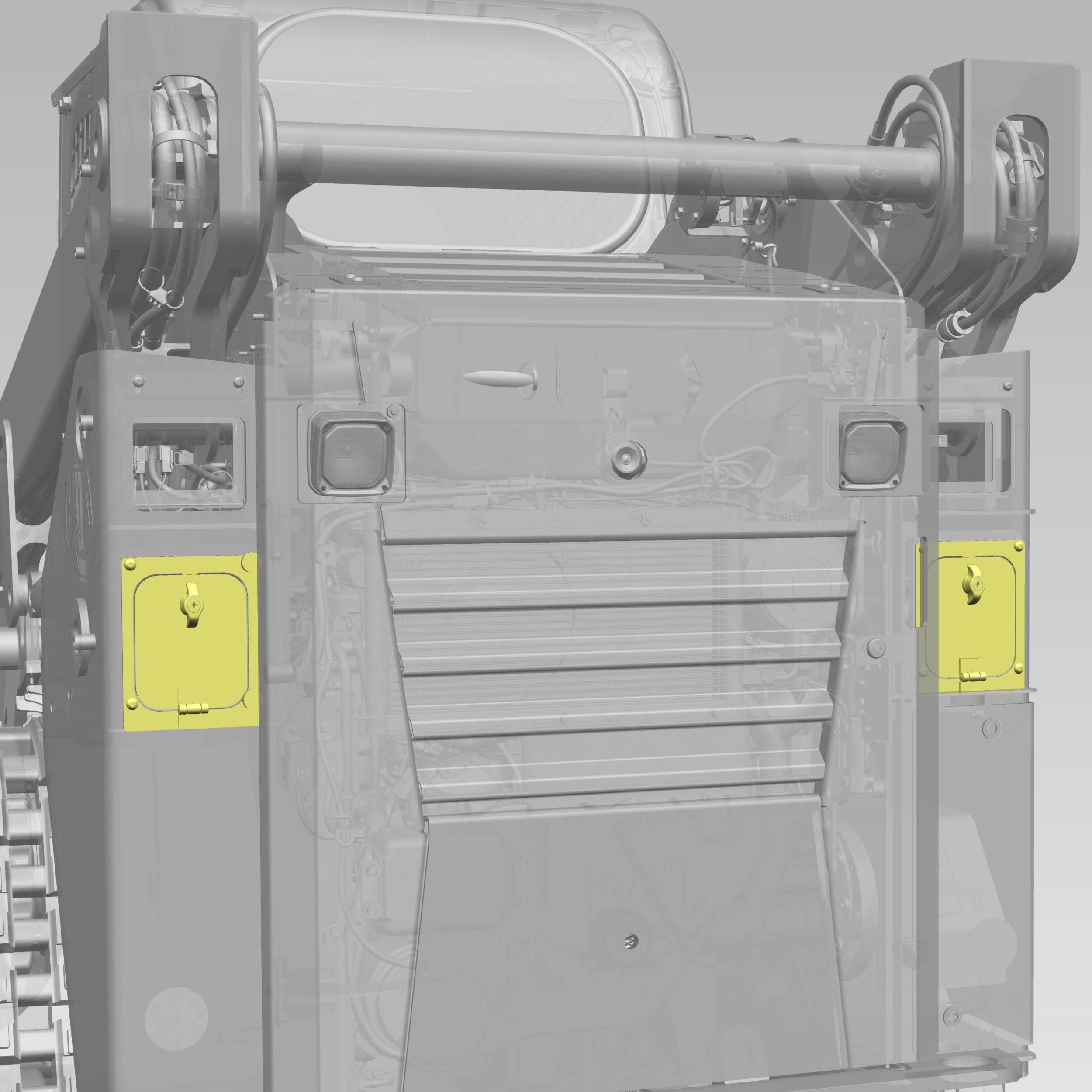 Hydraulic Oil and Fuel Fill Lockable Door 1