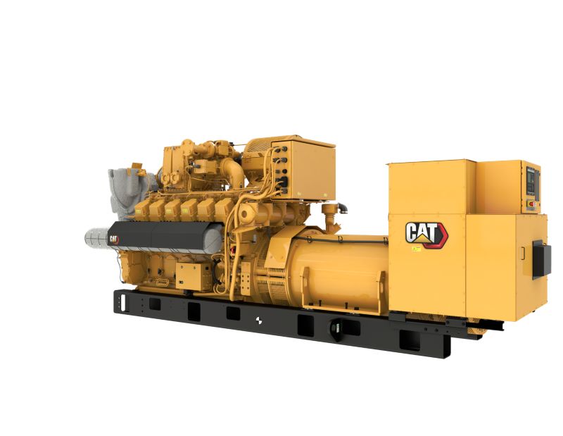 G3512H 50 Hz Gas Open Generator Set, Rear Left View